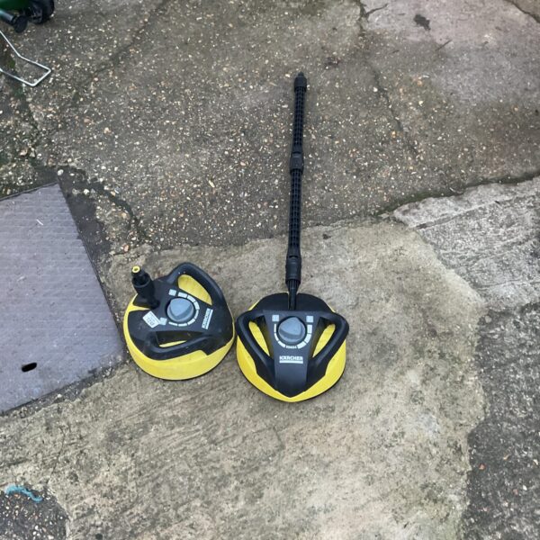 Front view of a Karcher power cleaner for outdoor cleaning.