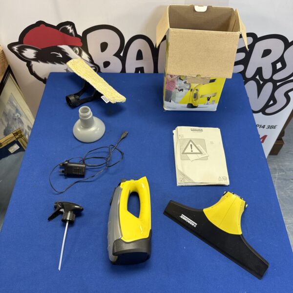 Karcher WV2 window vacuum cleaner, cordless cleaning tool.
