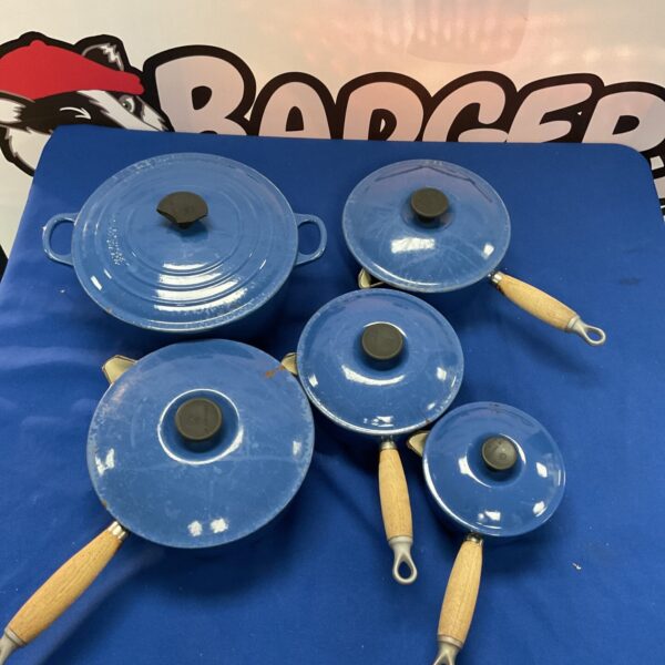 Vibrant Le Creuset enamel saucepan with lid, classic kitchenware.