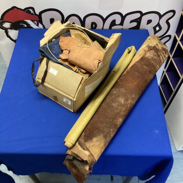 Lot of leather offcuts for crafting and upholstery projects.