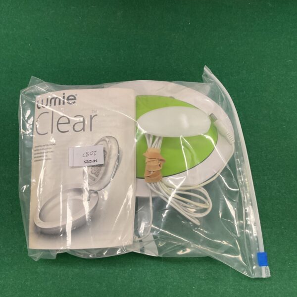 Lumie Clear light therapy device for acne treatment, front view.