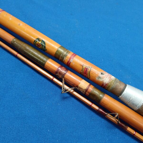 Vintage Martin James bamboo fishing rod with guides.