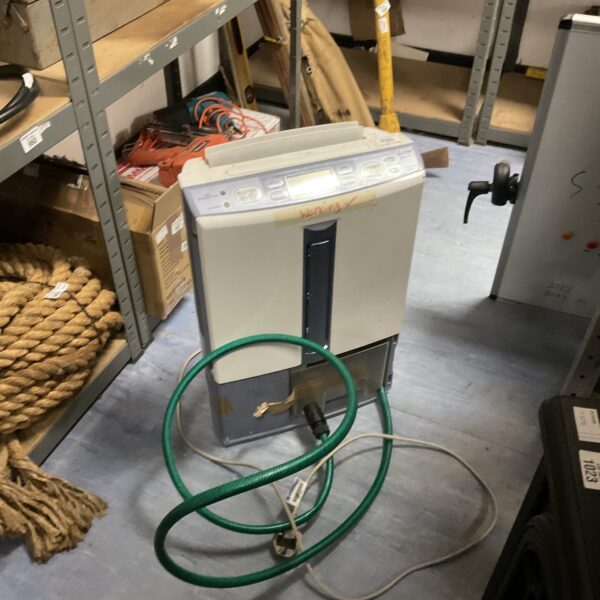 Mitsubishi Electric MJ-E series dehumidifier in a storage area.