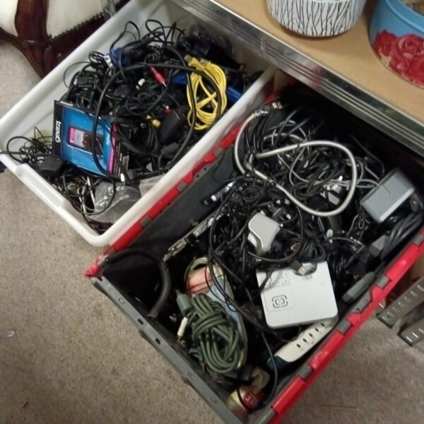 Assorted mixed cable lot with various connectors and lengths.
