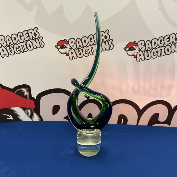 Stunning Murano glass sculpture with blue and clear glass.