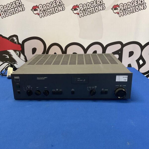 Front view of vintage NAD 3240PE stereo amplifier.