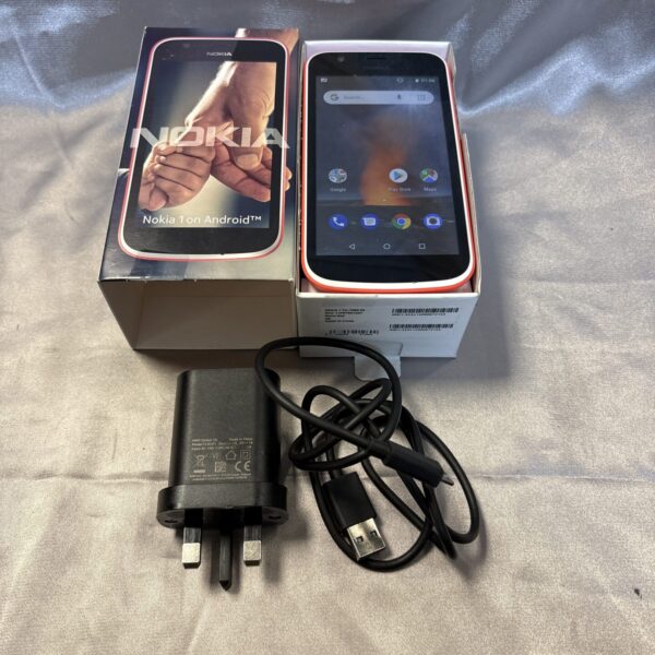 Boxed Nokia 1 mobile phone in original packaging.