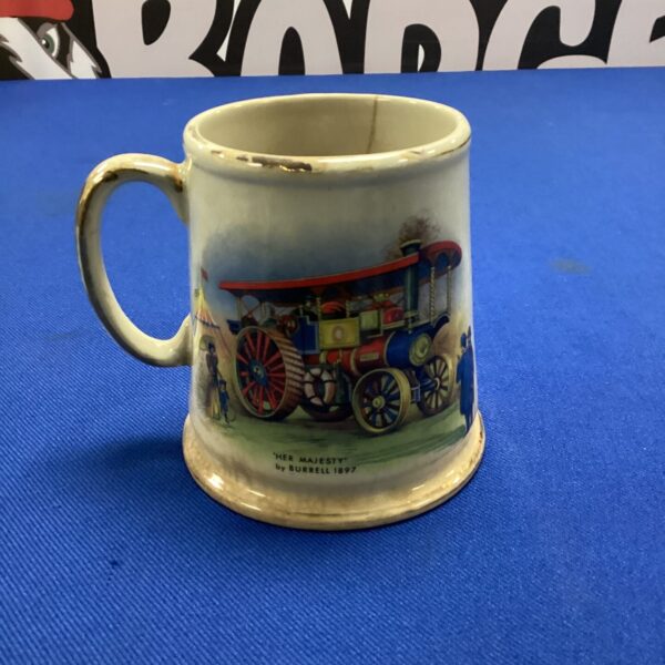 Vintage Old Foley James Kent steam roller mug, collectible pottery.