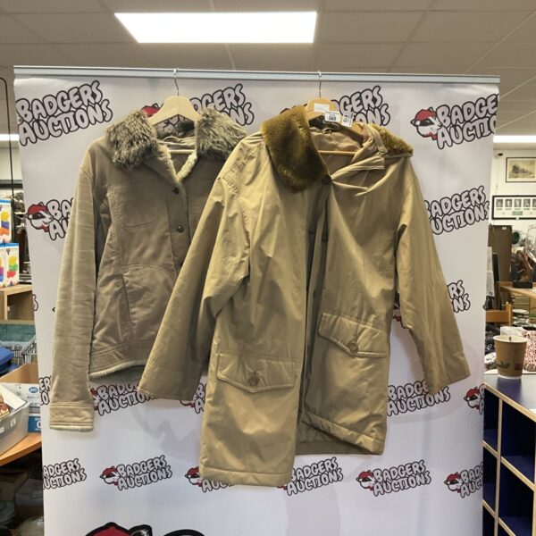 Two vintage Papaya coats by Marks & Spencer, 1990s style.