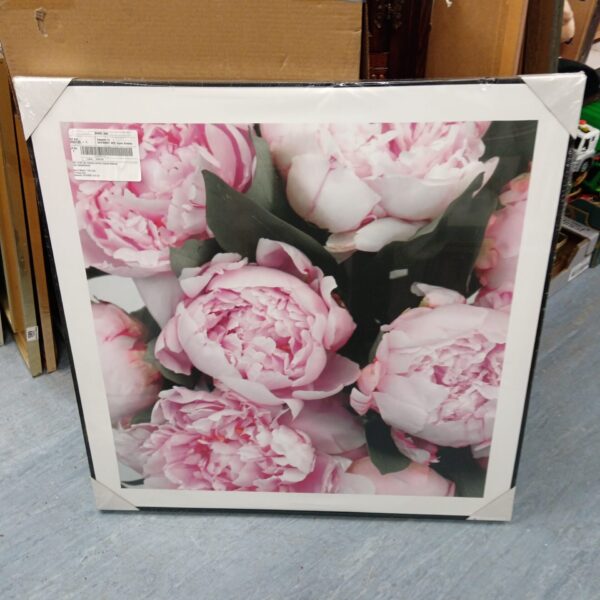 Vibrant 80cm peony canvas print for modern home decor.