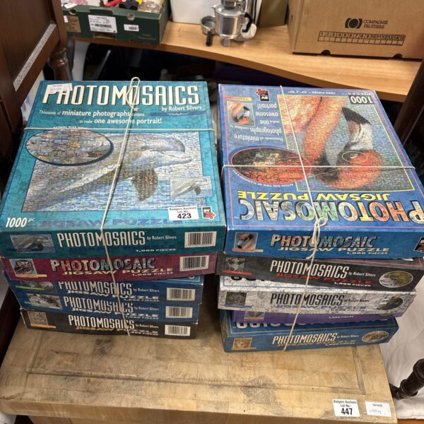 Lot of Photomosaic jigsaw puzzles for collectors and puzzle enthusiasts.