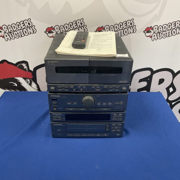 Silver Pioneer CT-P410WR tape deck, vintage cassette player.