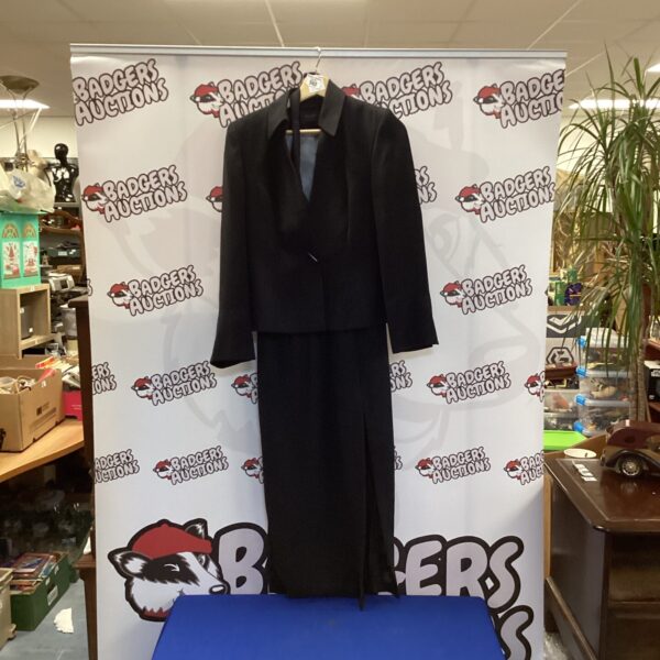 Black Principles evening dress and jacket, size 12, for formal wear.
