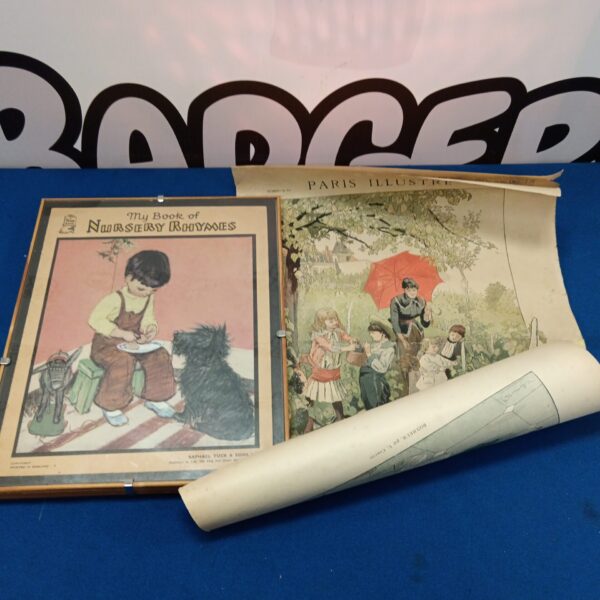 Vintage Raphael Tuck nursery print featuring a boy and his dog.