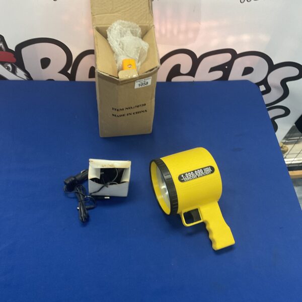 Pair of rechargeable cordless torches, one working, one for spares.