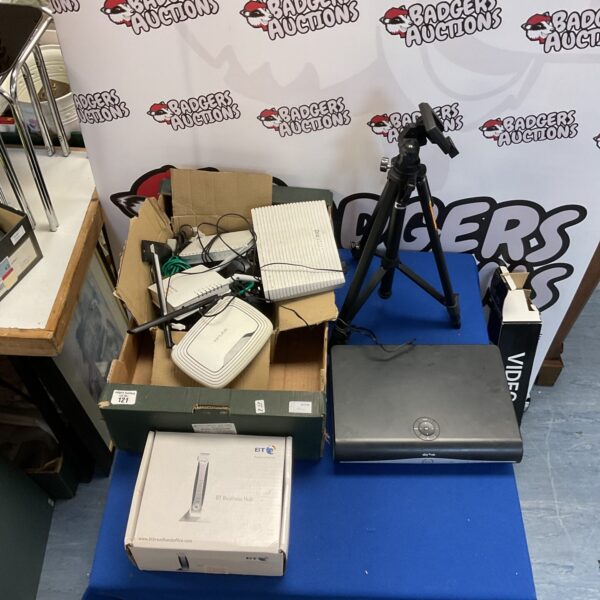 Router and networking bundle including BT Business Hub and Sky box.