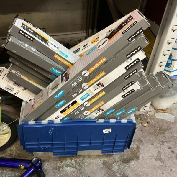 Quantity of Sanus TV wall mounts for home entertainment.