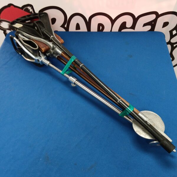 Bundle of four shooting sticks including a flipstick for hunting.