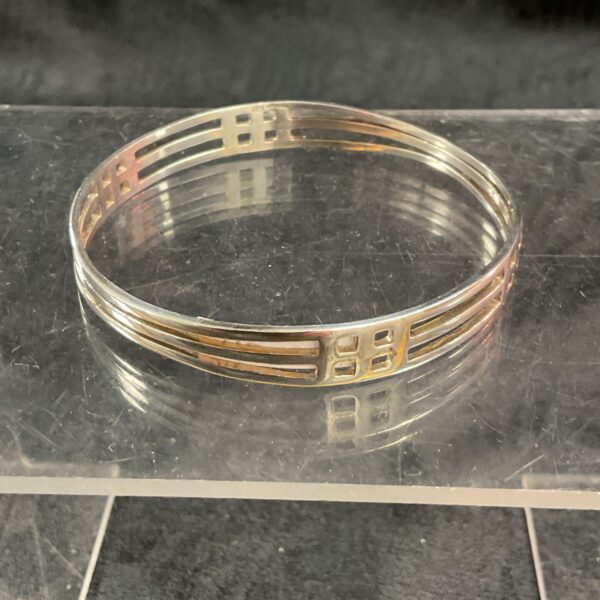 Elegant 925 silver bangle, classic vintage jewellery.