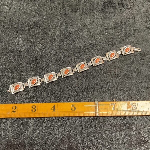 Vintage silver and goldstone bracelet with Art Deco styling.