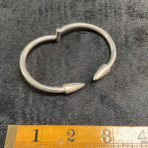 Elegant silver hinged bracelet, vintage silver jewellery.