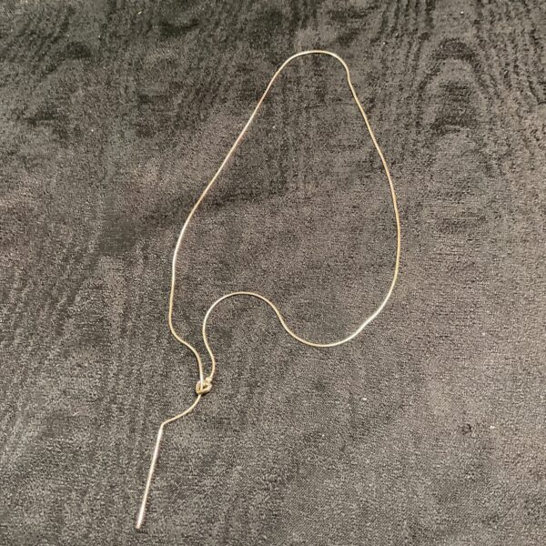 Vintage silver snakeslide necklace, delicate minimalist chain.