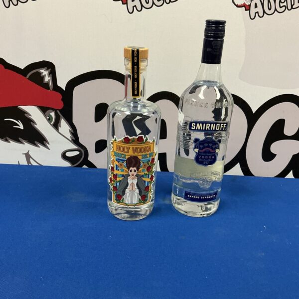 Smirnoff Blue 1 litre vodka bottle, collectible alcohol.