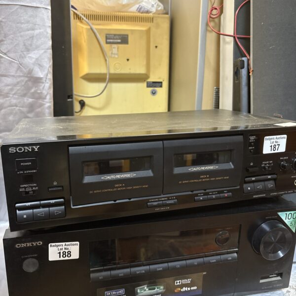 Vintage Sony TC-WR445 cassette deck for audio enthusiasts.