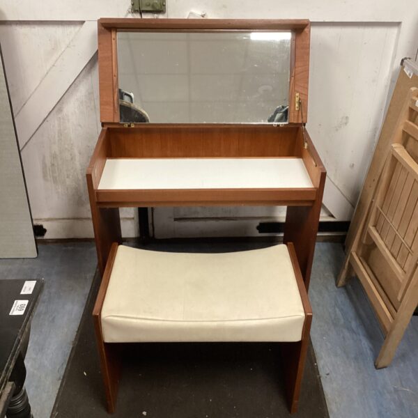 Vintage Stag dressing table with mirror and stool.