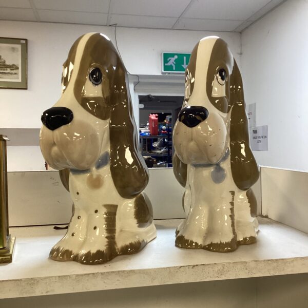 Vintage Studio Szeiler ceramic dog figurines, a charming pair.