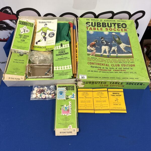 Vintage Subbuteo Continental Club Edition boxed table soccer game.