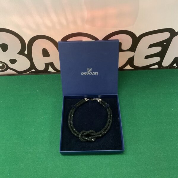 Sparkling Swarovski crystal knot necklace, elegant fashion jewellery.