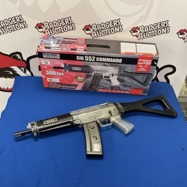 Swiss Arms SIG 552 Commando soft air rifle, tactical design.