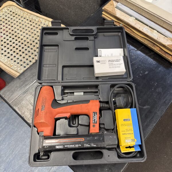 Tacwise electric staple gun with two boxes of staples for DIY projects.