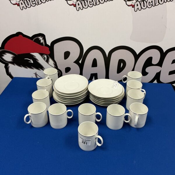 Vintage Thomas German porcelain coffee set with cups and saucers.