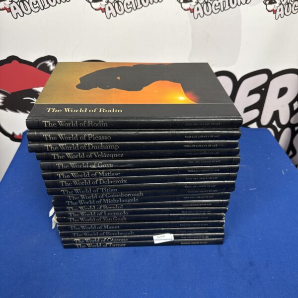 Vintage Time Life art books collection displayed for auction.