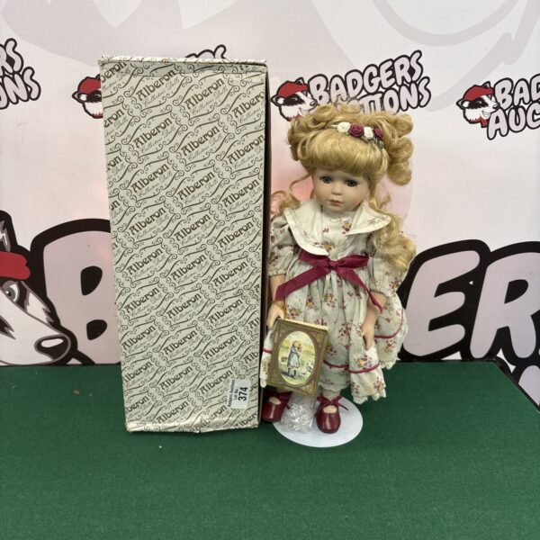 Vintage Alberon Mimi doll in its original box.