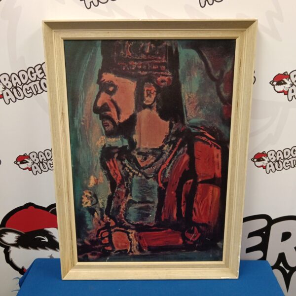 Vintage framed print of an Arabic gentleman in traditional attire.