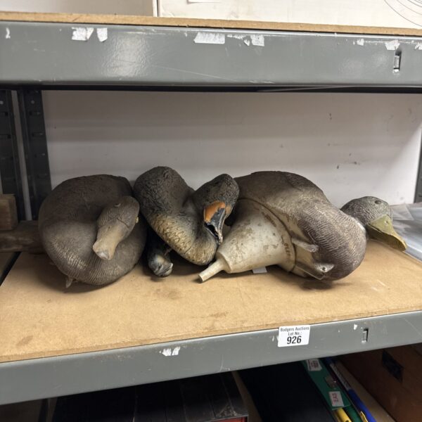 Lot of three vintage duck decoys for collectors.