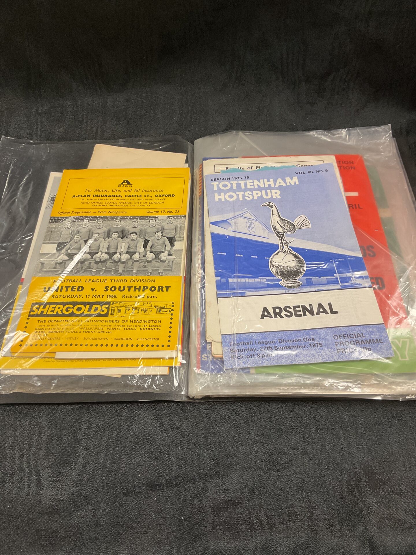 Vintage football programmes from the 1960s and 1970s, a collectible lot.