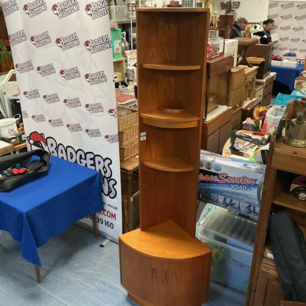 Vintage G-Plan corner unit in a room setting.