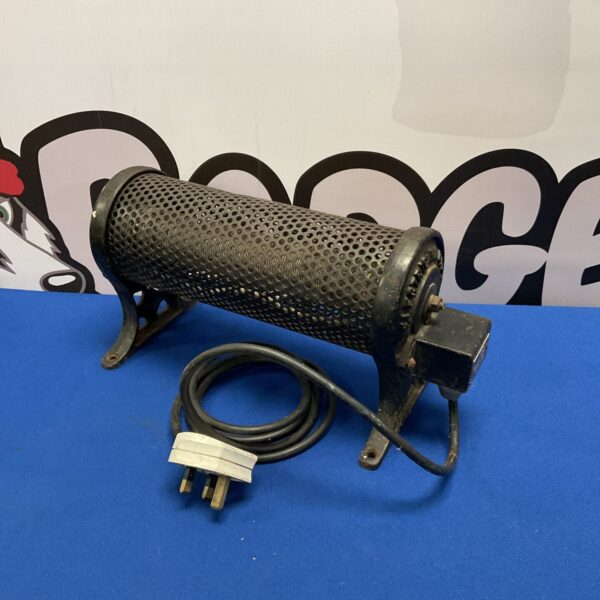 Front view of a vintage GEC electric heater.