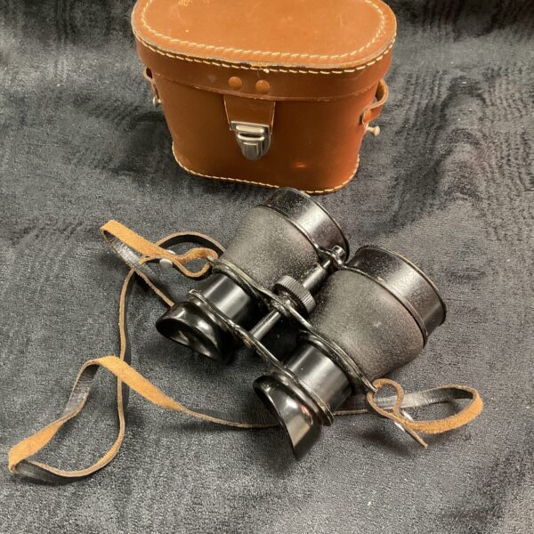 Vintage K H Pilot No 1139 night binoculars with leather case.