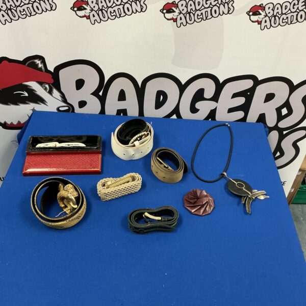 Lot of vintage leather belts for fashion and collecting.