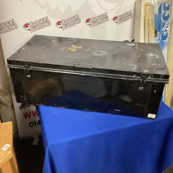 Vintage metal lock box for secure storage and collection.