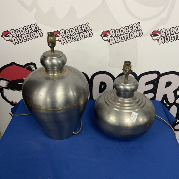 Vintage metal table lamps with a retro design.