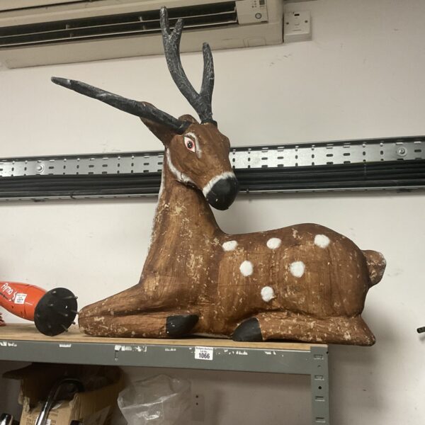 Large vintage paper mache reindeer Christmas decoration.
