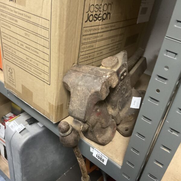 Vintage record vice model 74 for vinyl record repair.