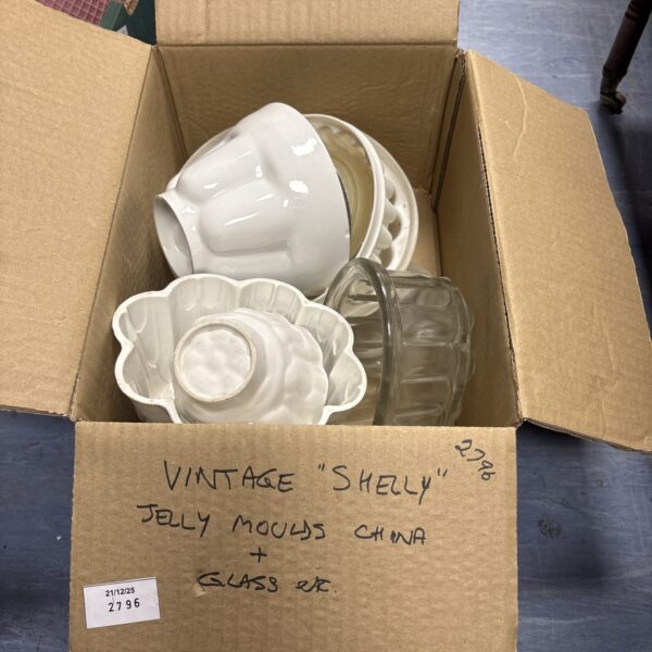 Vintage Shelley China moulds for creating decorative ceramic pieces.