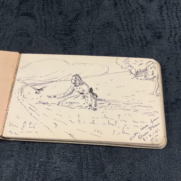 Vintage girls sketchbook cover from the 1940s.